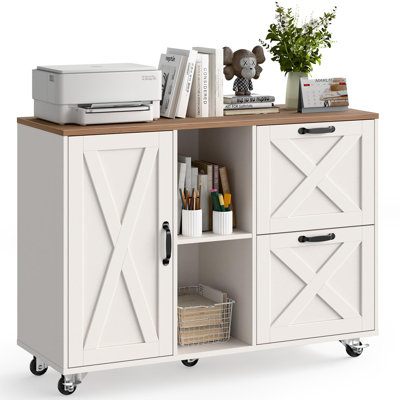 Lateral File Cabinet with 2 Drawers and Door by Gracie Oaks