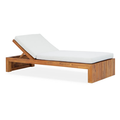 Teri Outdoor Acacia Chaise Lounge by AllModern