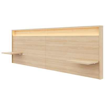 Lido Queen Size Extended Headboard with Integrated Shelves and Lighting
