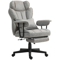 Massage Executive Office Chair With 6 Vibration Points, 400LBS Heated Big And Tall Office Chair With Foot Rest And Lumbar Support, Microfiber Reclinin by 17 Stories