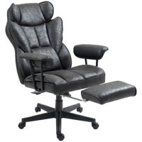 Massage Executive Office Chair With 6 Vibration Points, 400LBS Heated Big And Tall Office Chair With Foot Rest And Lumbar Support, Microfiber Reclinin by 17 Stories