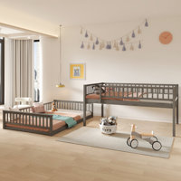 Bunk Bed With Ladder And Guardrails by Harriet Bee
