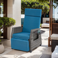Outdoor Recliner Patio Chair Adjustable With Cushions(1 Piece) by Arlmont & Co.