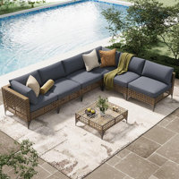 7-Piece Patio Outdoor Furniture Set With Table by Wrought Studio