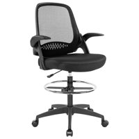 Tall Office Chair Drafting Chair Mesh Computer Chair Flip-Up Armrests Ergonomic Standing Desk Chair With Lumbar Support And Swivel Rolling Executive C by Inbox Zero