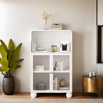 Floor Cabinet with Glass Door and Shelves