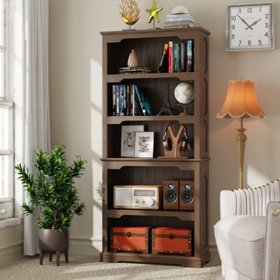 5 Shelf Standard Bookcase, Storage And Display Bookshelf by Lark Manor