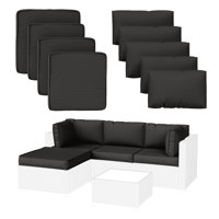 Wynee 9Pcs Outdoor Cushions Patio Sectional Cushions Replacement Set For 3 Seats (Set Of 3 Seats , 3 Backs , 2 Short Backs , 1 Ottoman Cushions) by Ebern Designs