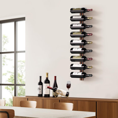 Wine Rack Wall Mounted For 9 Wine Bottles Wall Wine Rack Wood Wine Racks
