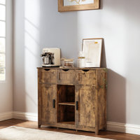 Storage Cabinets, Wooden Floor Cabinet with Drawers and Shelves Storage Cabinets,Accent Cabinet for Living Room, Bedroom,Bathroom Furniture Home Decor by Lark Manor