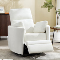 Luxurious Swivel Rocker Manual Recliner with Adjustable Pillows for Ultimate Comfort by Latitude Run