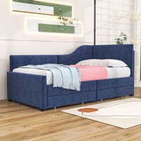 Twin Size L-Shaped Corduroy Daybed with Storage Drawers by Mercer41