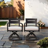 Outdoor Patio Aluminum Swivel Rocker 2Pcs With Outdoor-Grade Sunbrella Fabric Cushions,Ember by Red Barrel Studio