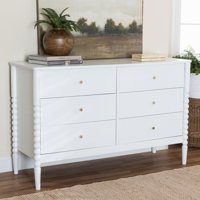 Lucera Mid-Century Bobbin Wood 6-Drawer Dresser by Red Barrel Studio