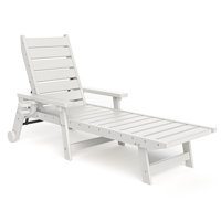 Burdge ZeaLuxe 1-Piece HDPE Patio Chaise Lounge with Wheels and Adjustable Backrest