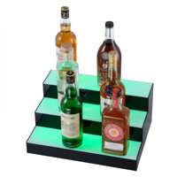 LED Lighted Liquor Bottle Display Bar Shelf RF & App Control 16" 3-Step by Wrought Studio