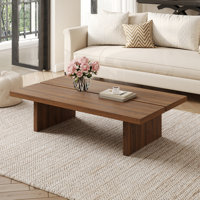 47"Modern Wood Coffee Table, Rectangler Sled Coffee Table for Livingroom by Latitude Run