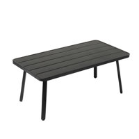 Black Steel Rectangle Patio Coffee Table by George Oliver