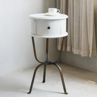 Round End Table, Modern Night Stand - 1 Set White by Winston Porter