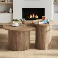 Baheerah Rustic Wood Finish Nesting Coffee Table Set by George Oliver