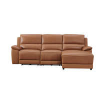 Carrabelle Leather Power Recliner Sectional by Latitude Run