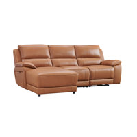 Carrabelle Leather Power Recliner Sectional by Latitude Run