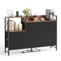 8 Drawer 52" W Double Dresser with Power Outlet by 17 Stories