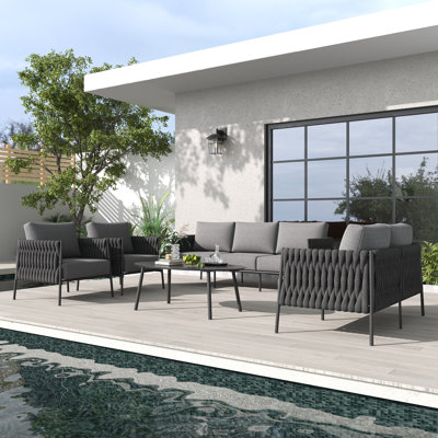 5-Piece Outdoor Furniture Set with Coffee Table by George Oliver