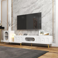 Extendable Tv Stand, Modern Entertainment Center For Up To 100 Inch Tv, Wood Reversible Tv Media Console For Living Room Bedroom, 86.6-110" by Mercer41