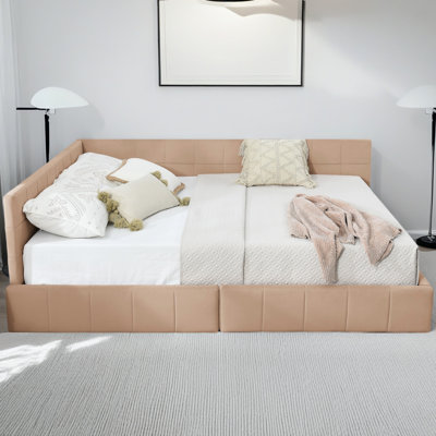 Queen Size Storage Upholstered Tufted Bed Frame, Sofa Bed Frame With Comfortable Backrest And Armrests, Queen Size Bed For Bedroom, Living Room,Velvet by Latitude Run