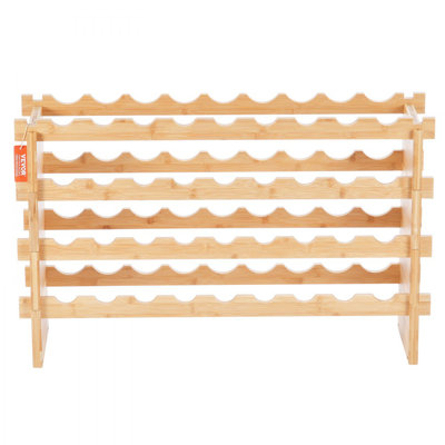 36 Bottle Stackable Modular Wine Rack Bamboo Wood Display Shelf 4-Tier by Union Rustic