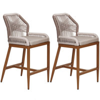 Outdoor Bar Stools Set Of 2, Counter Height Chairs With Back by Bayou Breeze