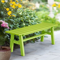 47 In. HDPE Patio Bench With Metal Legs by Ebern Designs