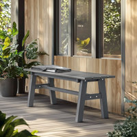 47 In. HDPE Patio Bench With Metal Legs by Ebern Designs