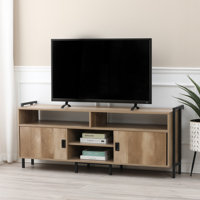 Light Oak Finish Manufactured Wood TV Console Cabinet for TVs Up To 58-Inch by 17 Stories