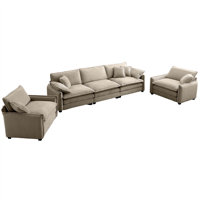 Luxurious Corduroy Sofa Set With Plush Cushions And Pillows For Ultimate Comfort by Hokku Designs