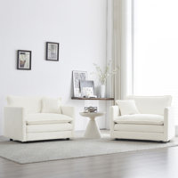Luxurious Set Of 2 Chenille Armchairs For Living Room, Enhancing Comfort And Style. by Hokku Designs
