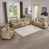 Comfortable Oversized Sectional Sofa With Deep Seats And Corduroy Fabric by Hokku Designs