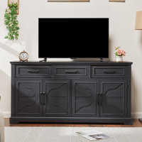 63" Farmhouse Sideboard Buffet Cabinet With 3 Drawers And 4 Doors by Winston Porter