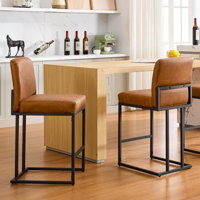 24" Bar Stools, Counter Height Bar Stools With Back by 17 Stories