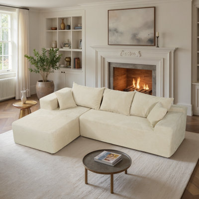 Harvill 2 - Piece No Assembly Required Upholstery Free Combination Cloud Sectional Sofa with Pillow