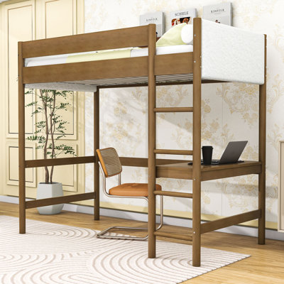 Twin Loft Bed With Desk And Ladder by Harriet Bee
