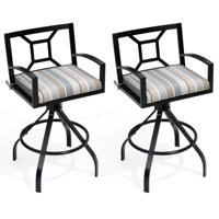 Patio Swivel Aluminum Bar Stools With Sunbrella Cushion by Red Barrel Studio