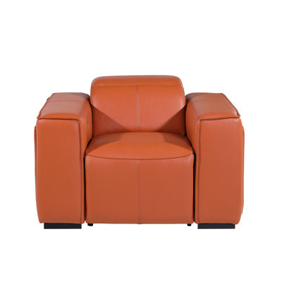 Top Grain Italian Leather Power Reclining Arm Chair with Power Headrests by Hokku Designs