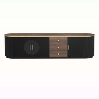 Console Table with 3 Drawers and 1 Shelf,Metal Handles and 2 Cabinets by Hokku Designs
