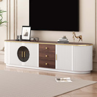 Console Table with 3 Drawers and 1 Shelf,Metal Handles and 2 Cabinets by Hokku Designs
