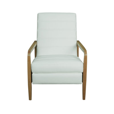 Modern Push-back Recliner Chair, Solid Wood, Cattlehide Armchair by AllModern