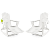 Plastic Folding and Rocking Adirondack Chair with Ottoman by Rosecliff Heights