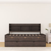 Wooden Daybed With Bookshelves, Storage Drawers And Trundle by Red Barrel Studio