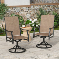 Outdoor Textilene Swivel Dining Armchair by Lark Manor